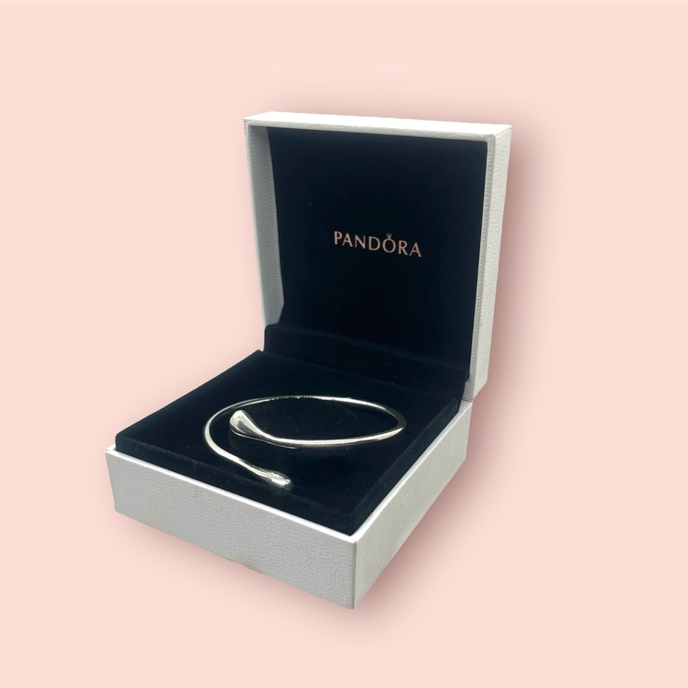 Retro Sterling Silver Bypass Bangle Bracelet + Gift Box